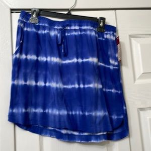 Blue and White Tie-Dyed Skirt